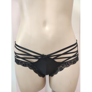 Трусики чіки Victoria Secret Black Strappy Very Sexy Cheeky panty