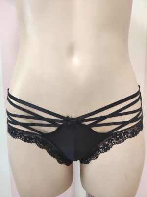 Трусики чіки Victoria Secret Black Strappy Very Sexy Cheeky panty