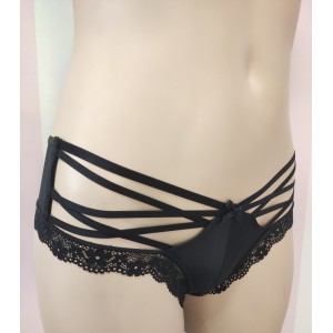 Трусики чіки Victoria Secret Black Strappy Very Sexy Cheeky panty