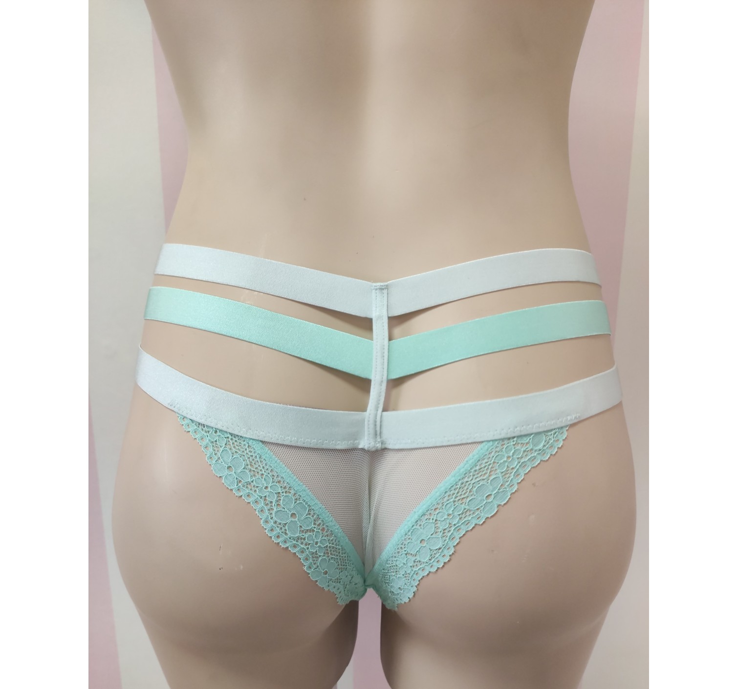 Трусики чики Victoria’s Secret Very Sexy Strappy Mint Cheeky panty 