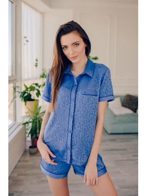 Сатиновая пижама Victoria’s Secret Sky Blue Satin Short PJ Set