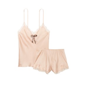Сатиновая пижама Victoria’s Secret Embellished Bow Satin Cami Set