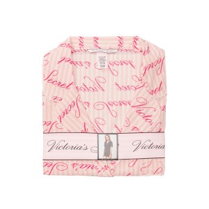 Пижама Victoria’s Secret Cotton Short PJ Set Pink VS Stripe
