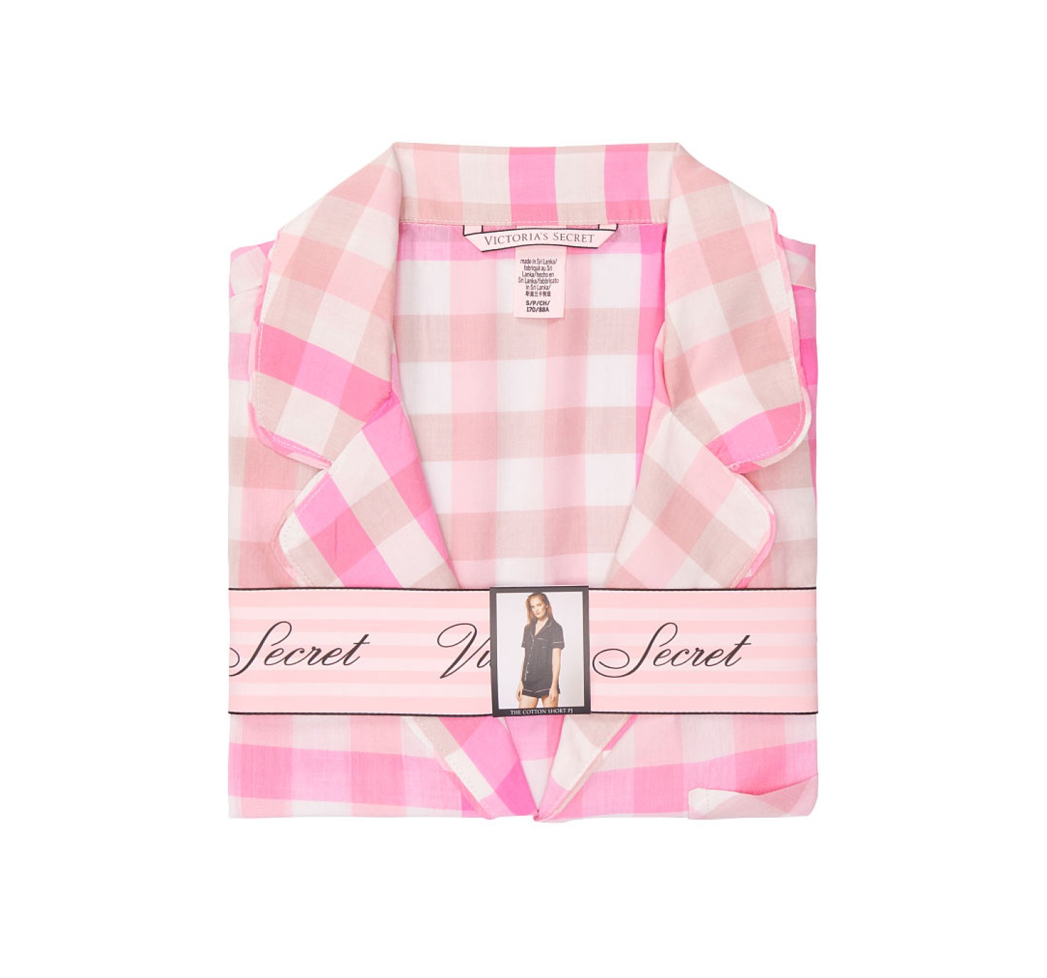 Пижама Victoria’s Secret Cotton Short PJ Set White/Pink Spring Plaid