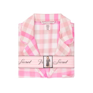 Пижама Victoria’s Secret Cotton Short PJ Set White/Pink Spring Plaid
