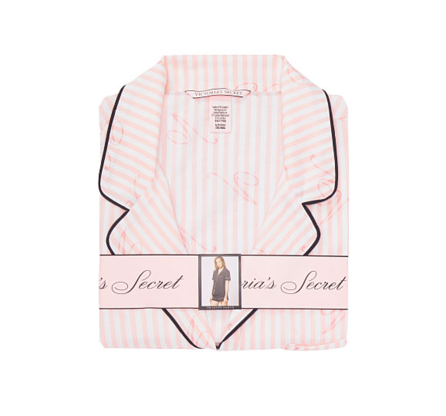 Піжама рожева в смужку Victoria's Secret Cotton Signature Stripes Short PJ Set