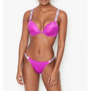 Купальник Вікторія Сікрет з подвійним пушапом Shine Strap SWIM Bikini panty Fuchsia