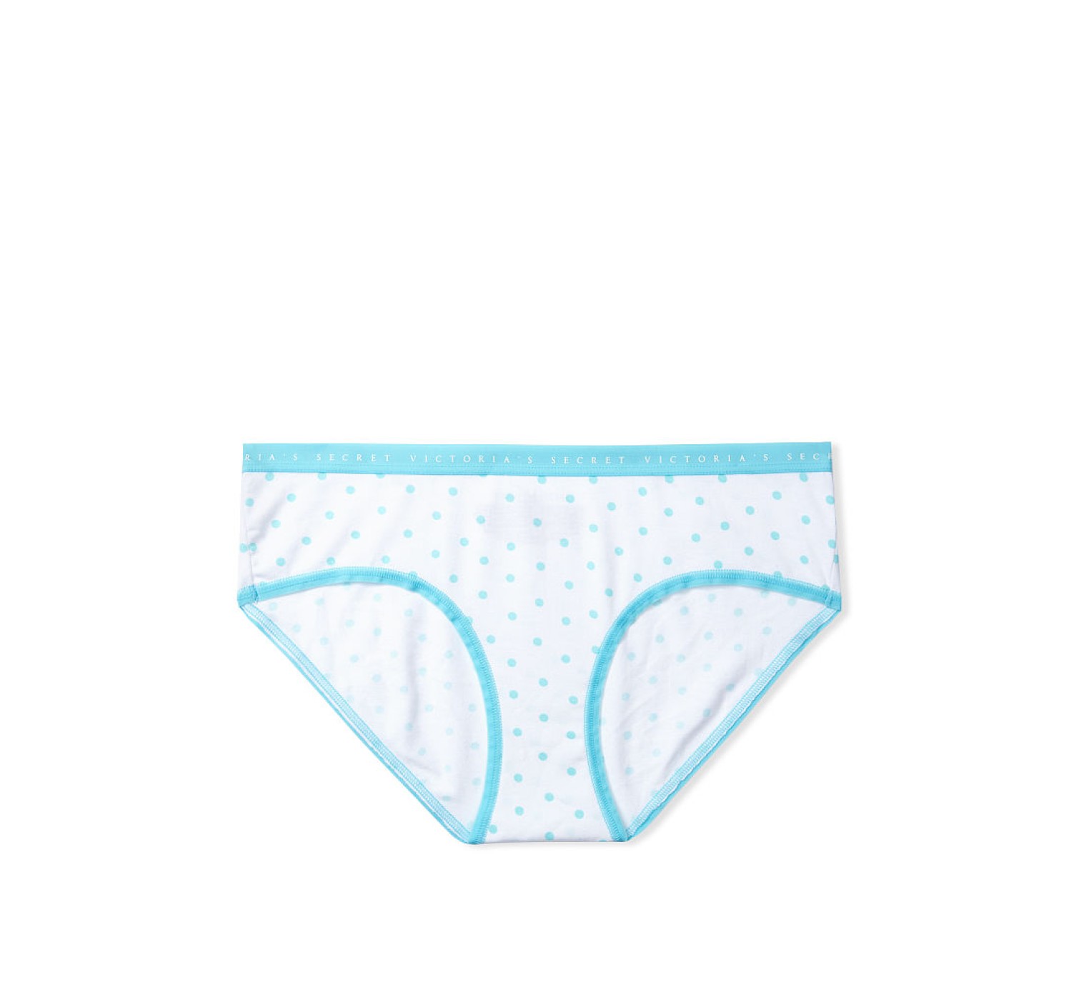 Трусики хлопковые Виктория Сикрет Hiphugger Panty logo VS Blue dot
