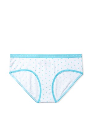 Трусики хлопковые Виктория Сикрет Hiphugger Panty logo VS Blue dot