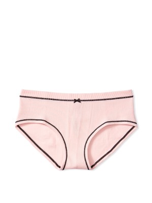 Трусики хипхаггер Виктория Сикрет Retro Pink Ribbed Hiphugger Panty