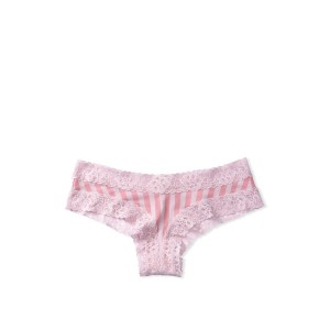 Трусики чики Victoria’s Secret Cotton Lace Cheeky panty stripes