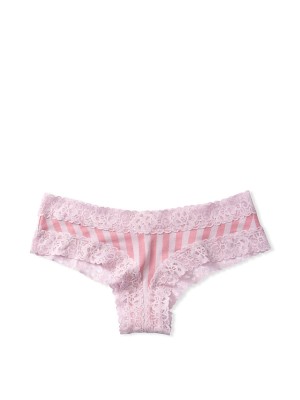 Трусики чіки Victoria's Secret Cotton Lace Cheeky panty stripes