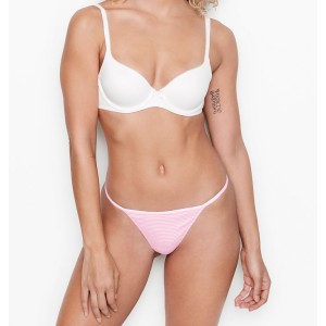 Трусики стринги Victoria’s Secret Cotton V-string Thong panty stripes