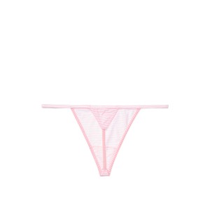 Трусики стринги Victoria’s Secret Cotton V-string Thong panty stripes