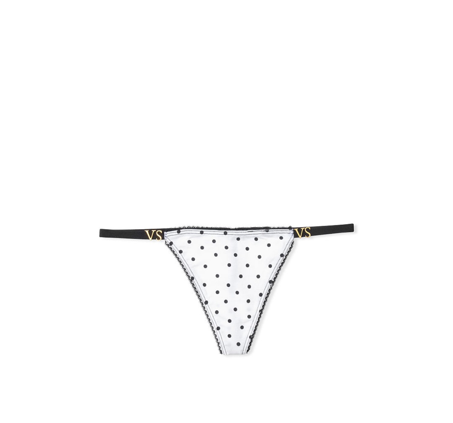 Трусики стрінги Вікторія Сікрет V-string Thong Panty Black dot