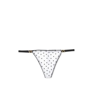 Трусики стрінги Вікторія Сікрет V-string Thong Panty Black dot
