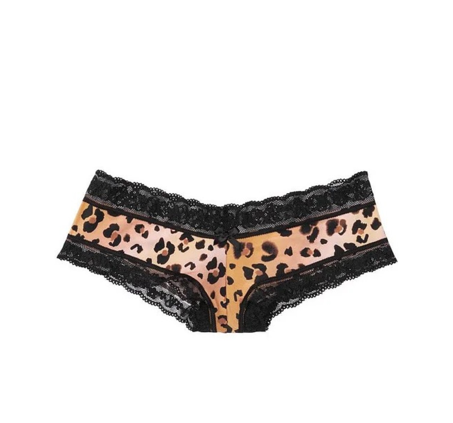 Трусики чіки Victoria's Secret Lace Satin Cheeky panty leo print