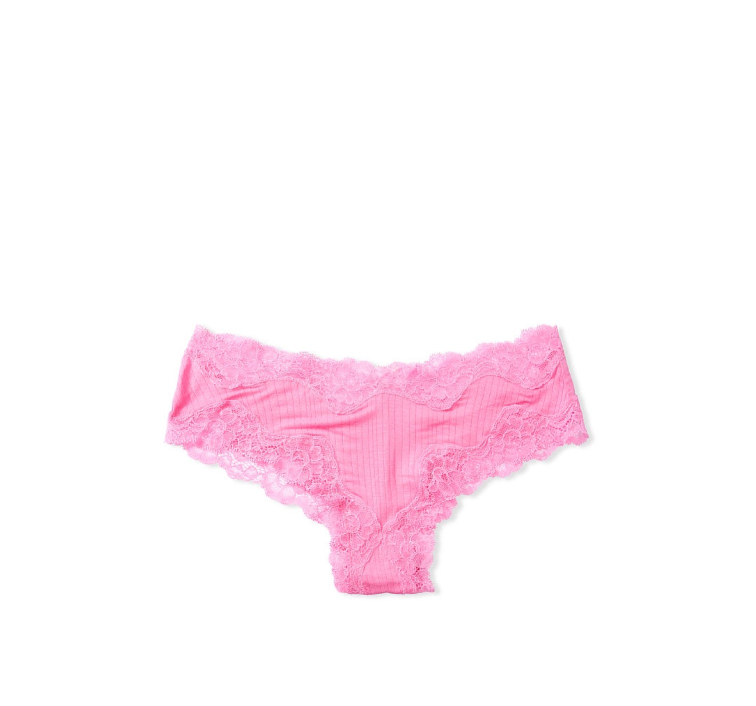 Трусики чіки Victoria's Secret Cotton Lace Cheeky panty pink
