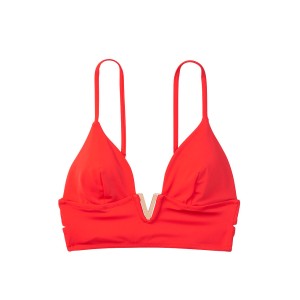 Купальник Виктория Сикрет V-hardware Red Bralette & Brazilian panty