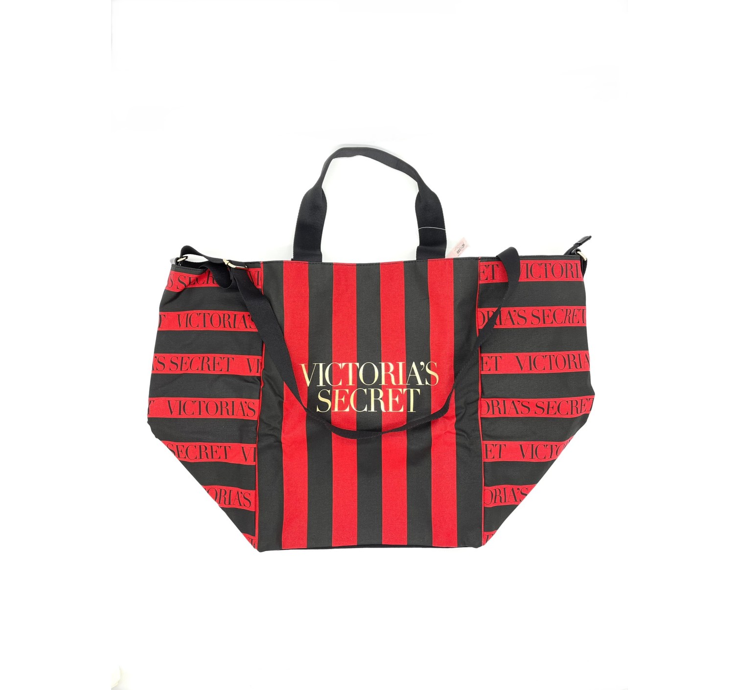 Пляжная сумка Victoria’s Secret Red Stripes VS logo