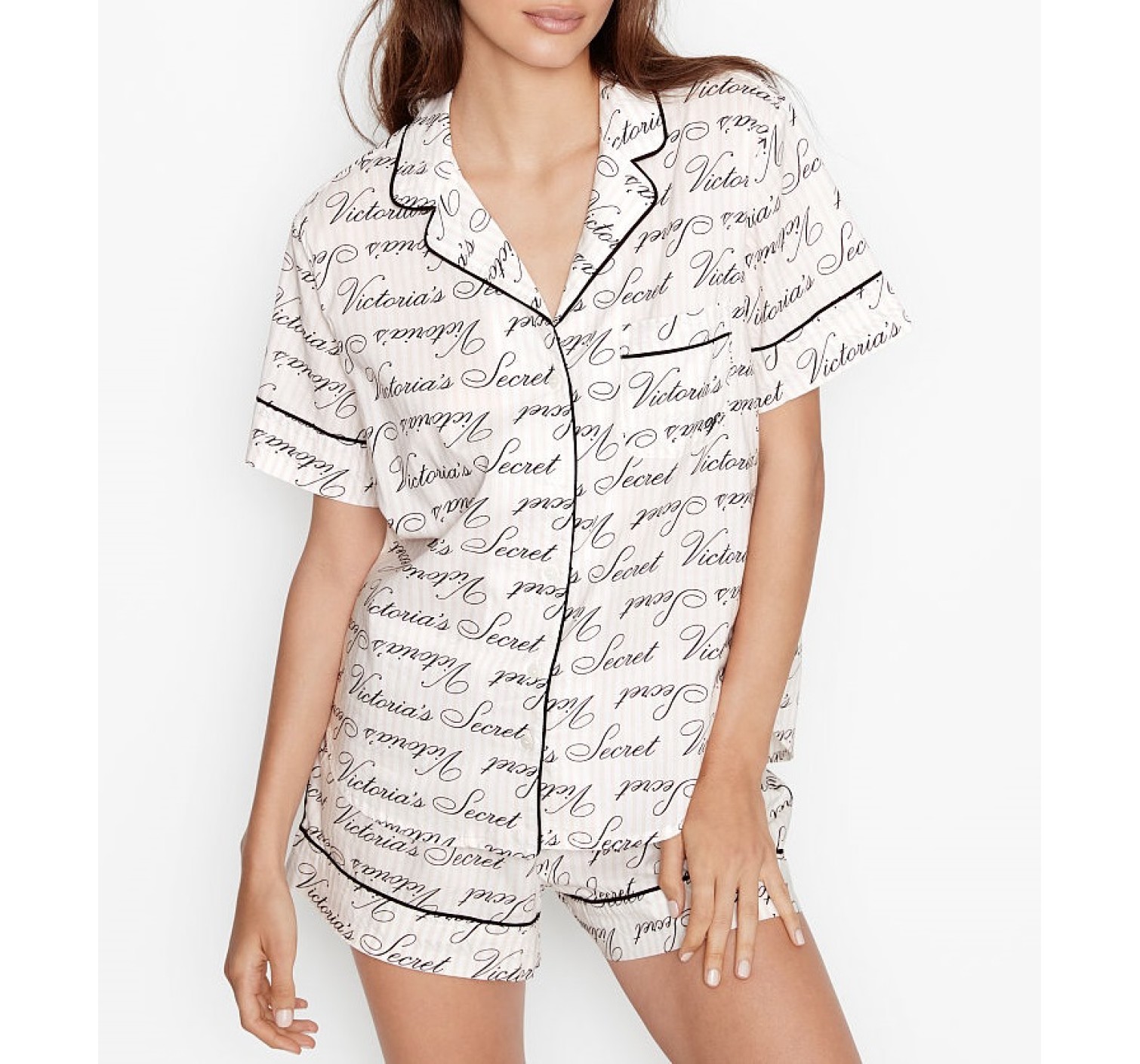 Пижама Victoria’s Secret Cotton Short PJ Set logo VS
