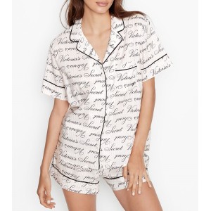 Пижама Victoria’s Secret Cotton Short PJ Set logo VS