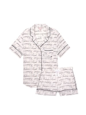 Пижама Victoria’s Secret Cotton Short PJ Set logo VS