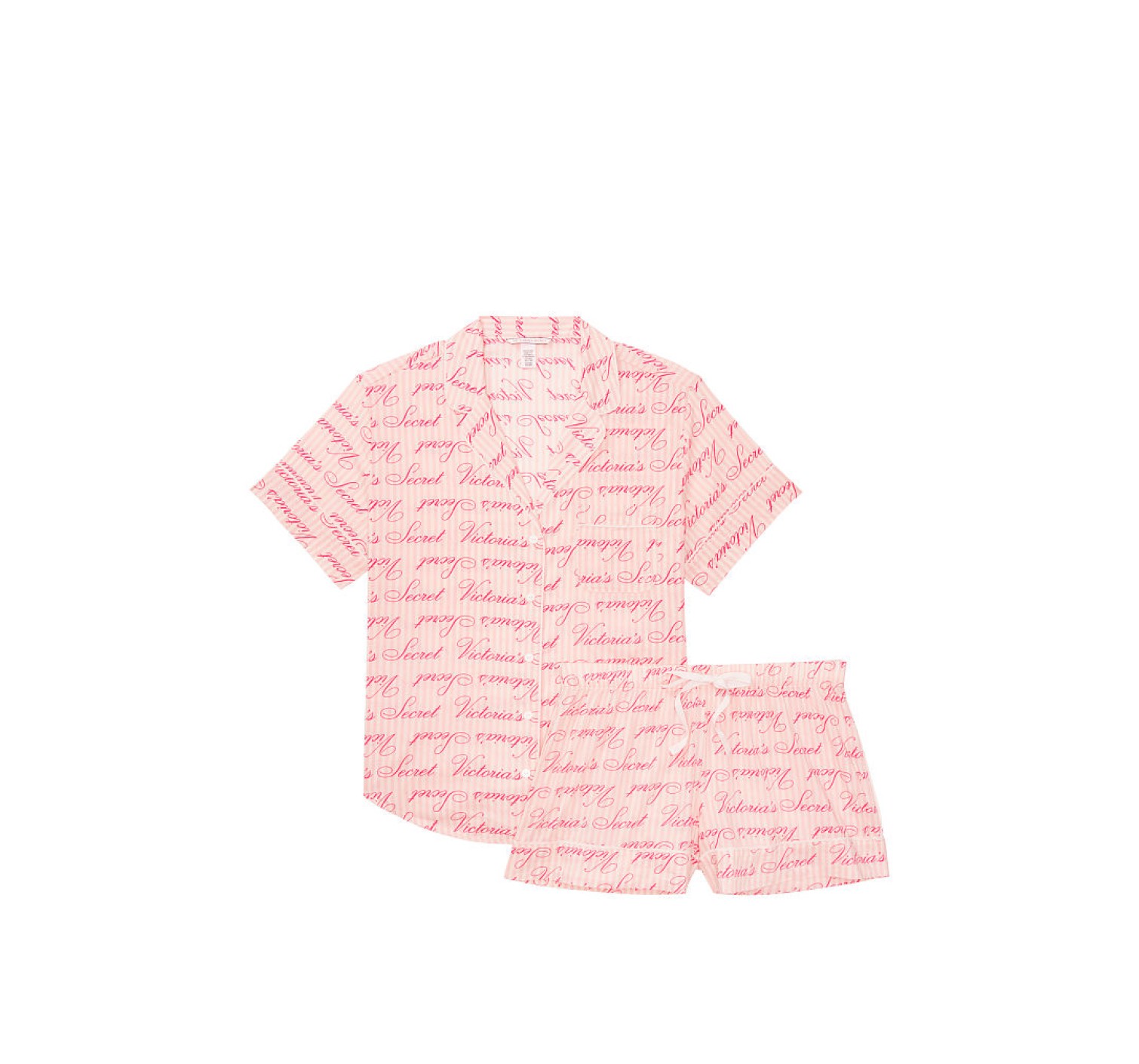 Пижама Victoria’s Secret Cotton Short PJ Set Pink VS Stripe