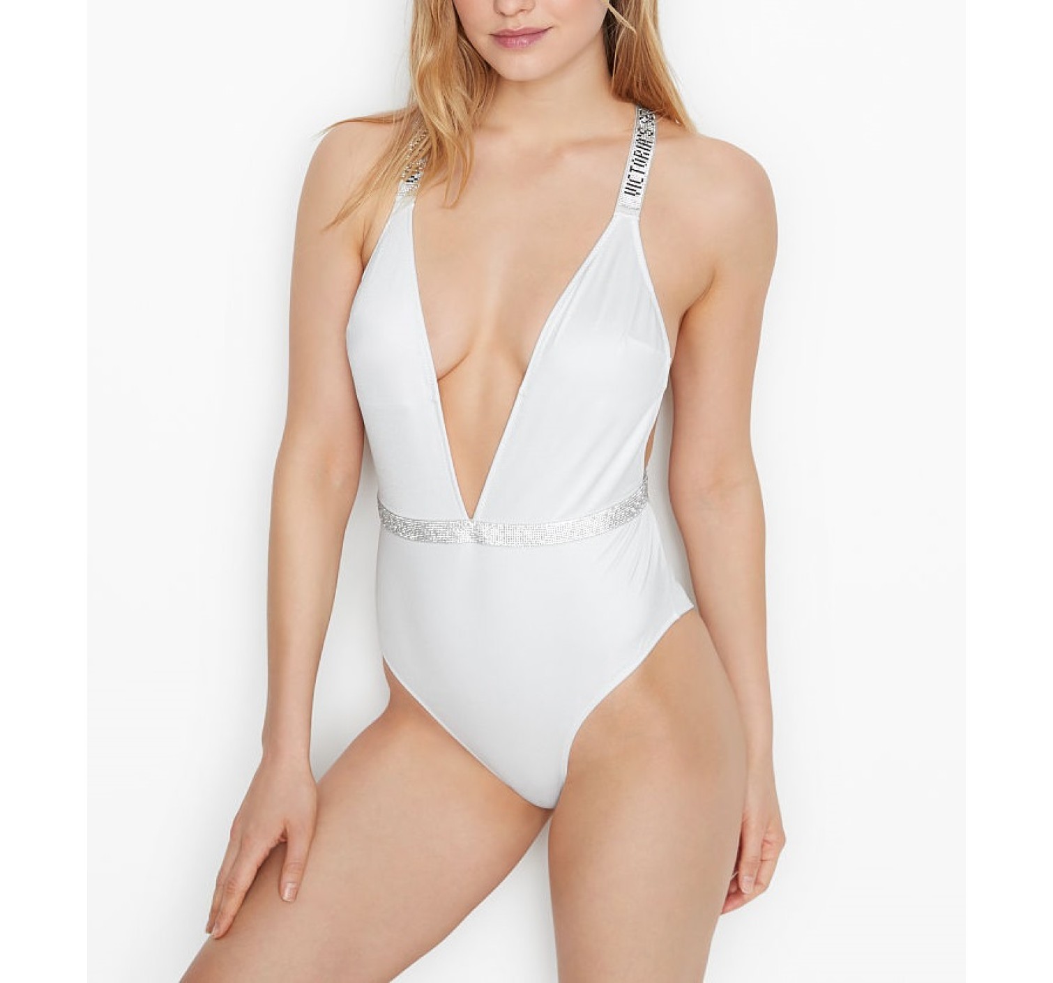 Купальник монокини Виктория Сикрет VS Shine Strap White