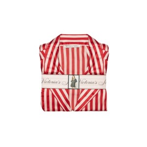Сатиновая пижама VS Satin Long Pj Set Signature Red Stripe 