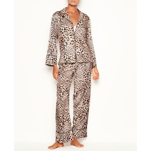 Сатиновая пижама VS Satin Long Pj Set Leopard print