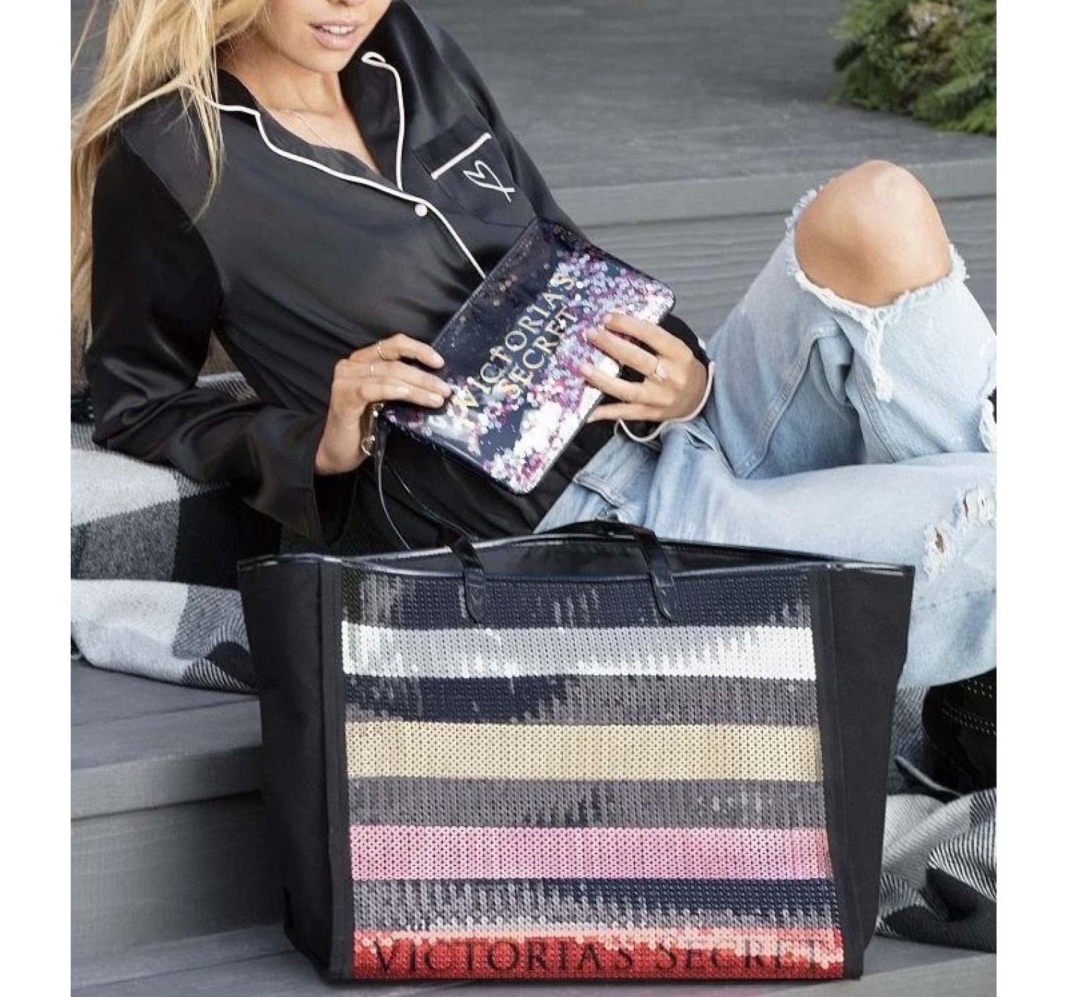 Пляжная сумка с пайетками Victoria’s Secret