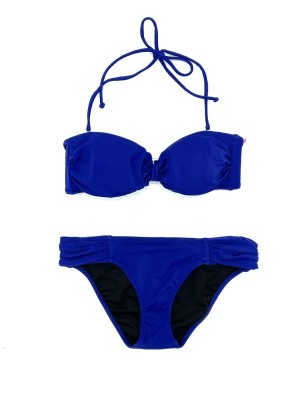 Купальник Victoria's Secret Pink Blue Bandeu Top S&amp;Mini bikini panty