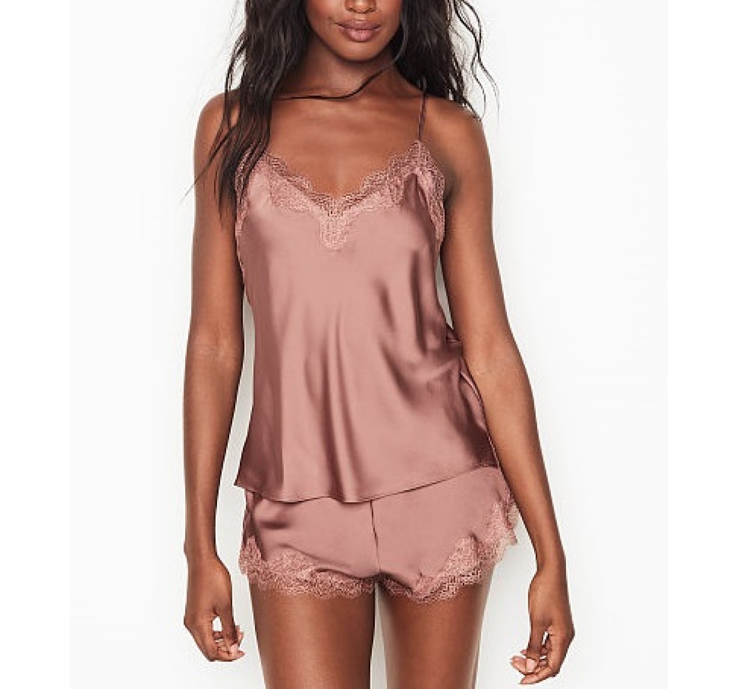 Піжама Victoria's Secret Satin Cami PJ Set Milk Chocolate