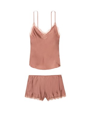 Пижама Victoria’s Secret Satin Cami PJ Set Milk Chocolate