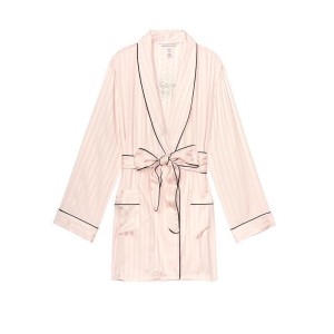 Сатиновий халат Victoria's Secret Rhinestone Satin Kimono Pink fizz