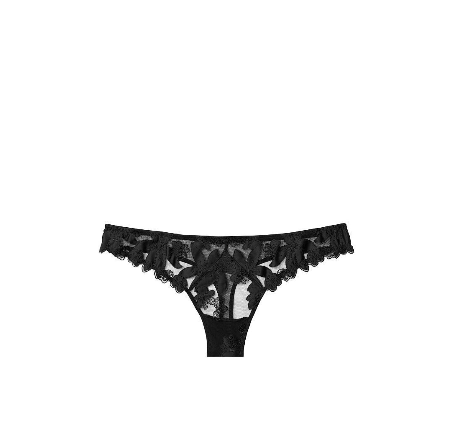 Комплект білизни Вікторія Сікрет Unlined Floral Embroidered Long Line Bralette &amp; Thong panty