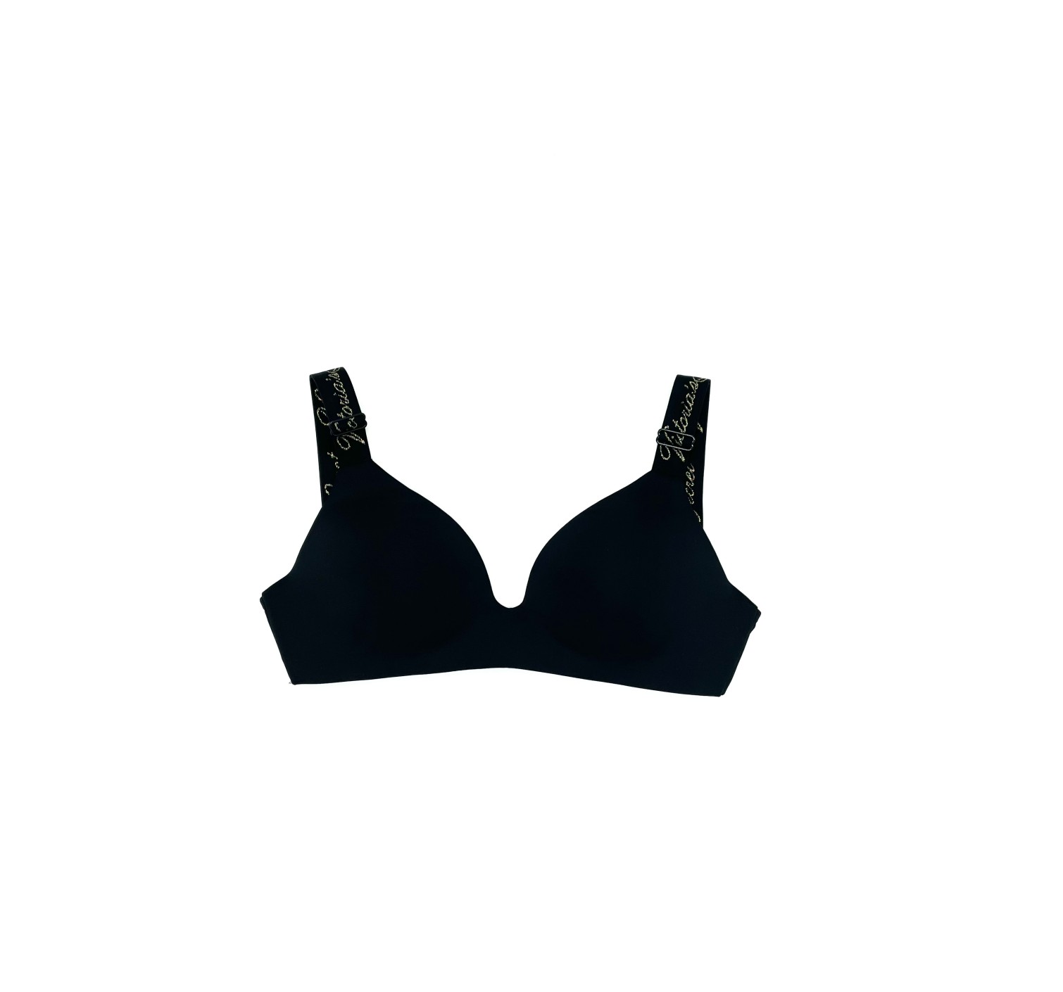 Бюстгальтер Victoria's Secret T-shirt Lightly Lined Black Lurex straps Logo Bra