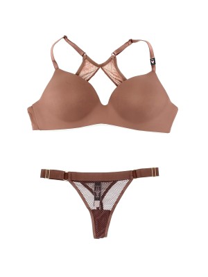 Комплект Victoria's Secret T-SHIRT Lightly Lined Wireless Bra 36D & Thong panty