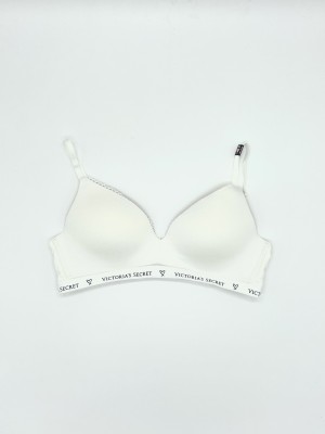 Бюстгальтер Victoria's Secret Cotton T-shirt Lightly lined Logo Bra White