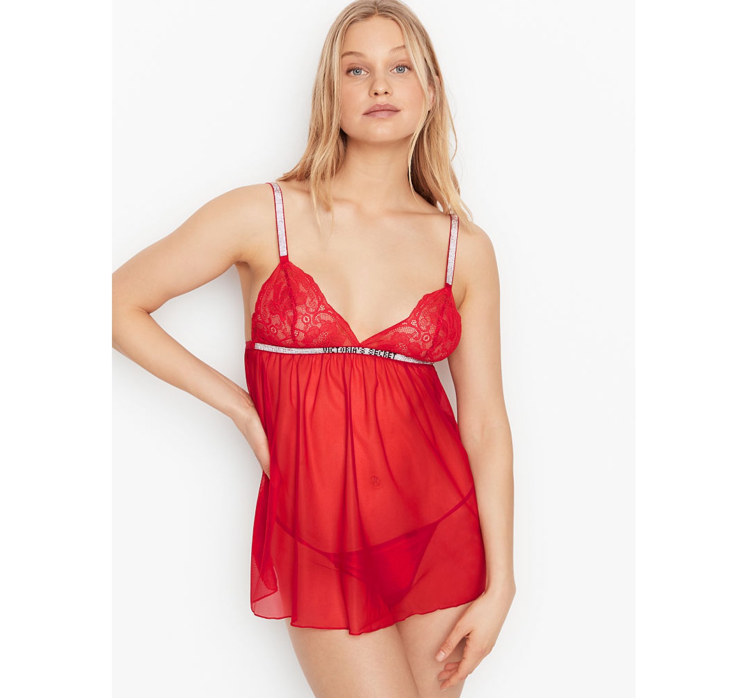 Пеньюар Victoria’s Secret Very Sexy Shine Strap Babydoll Lipstick