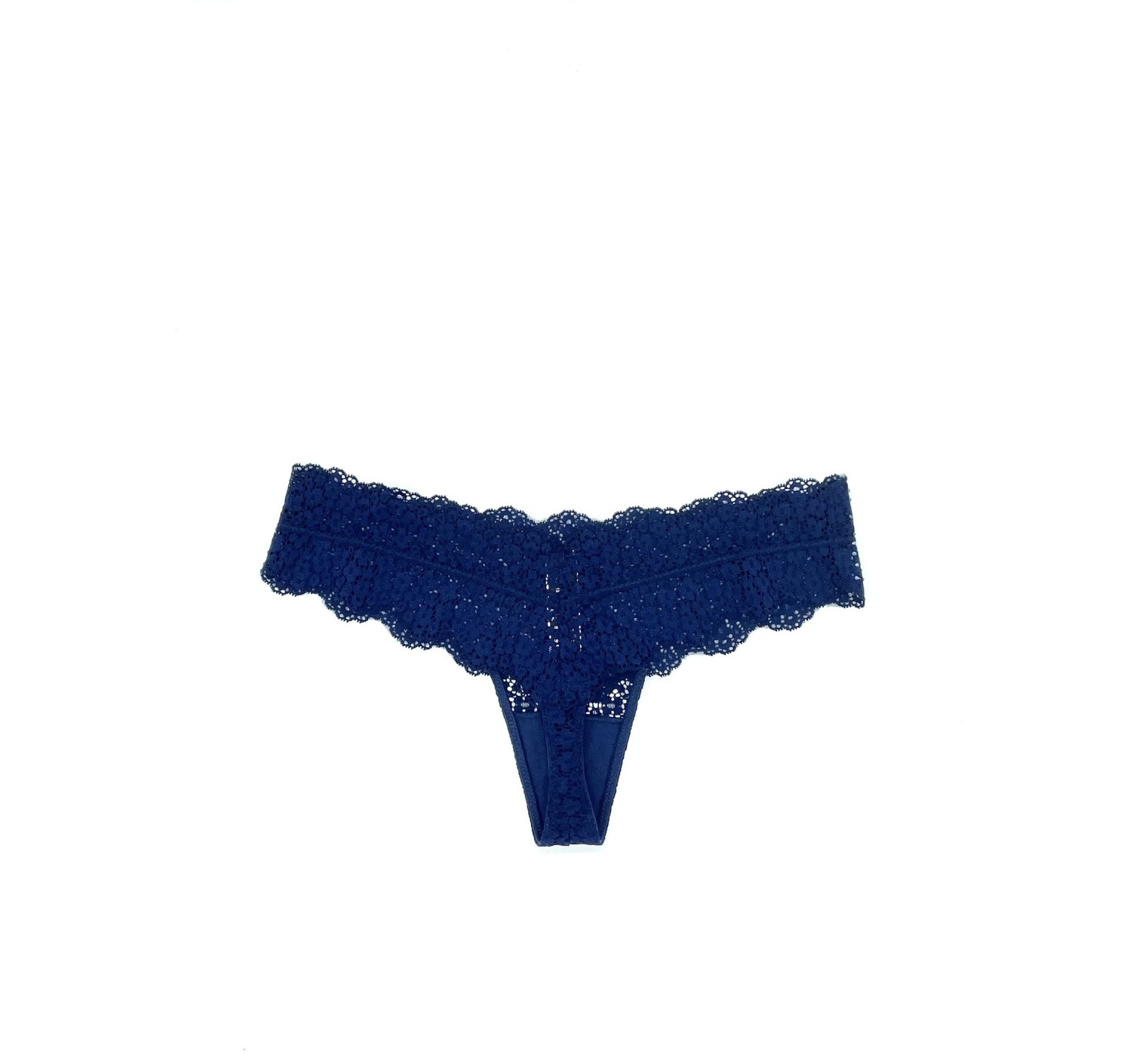 Трусики стрінги Victoria's Secret Very Sexy Rhinestone Deep Blue Lace Thong panty
