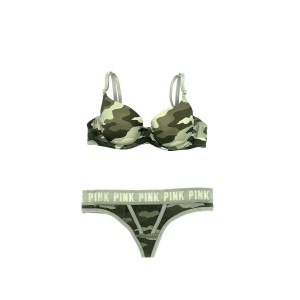 Комплект білизни VS PINK Camo Lightly lined &amp; Cotton Thong panty