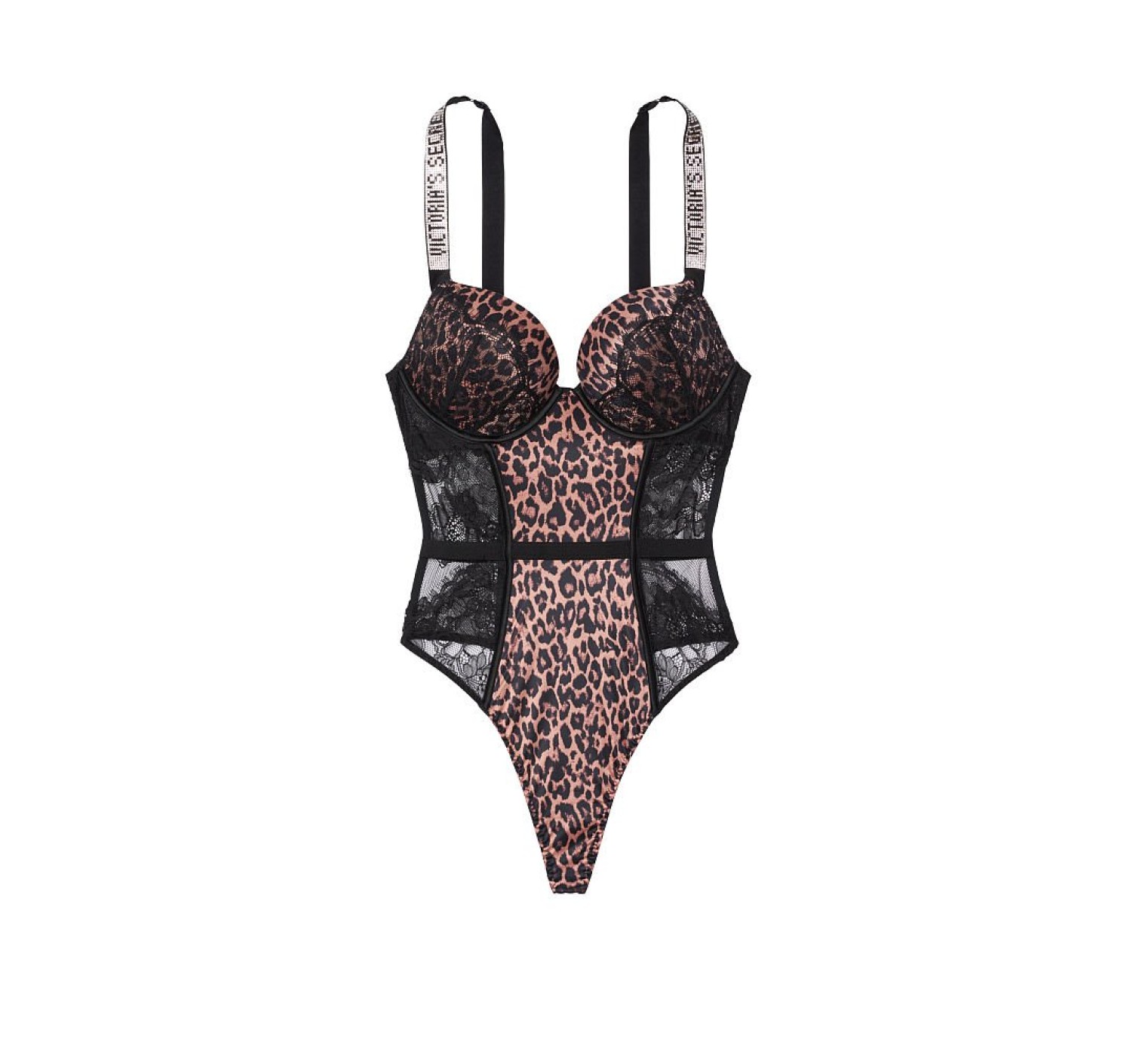 Боді з подвійним пуш-ап Вікторія Секрет Very Sexy Logo Shine Strap Teddy