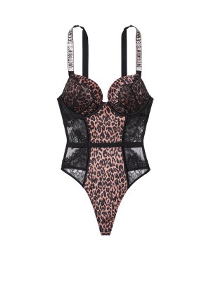 Боді з подвійним пуш-ап Вікторія Секрет Very Sexy Logo Shine Strap Teddy