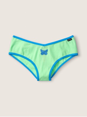 Бавовняні Трусики VS PINK Ribbed Cotton Bikini Panty метелик