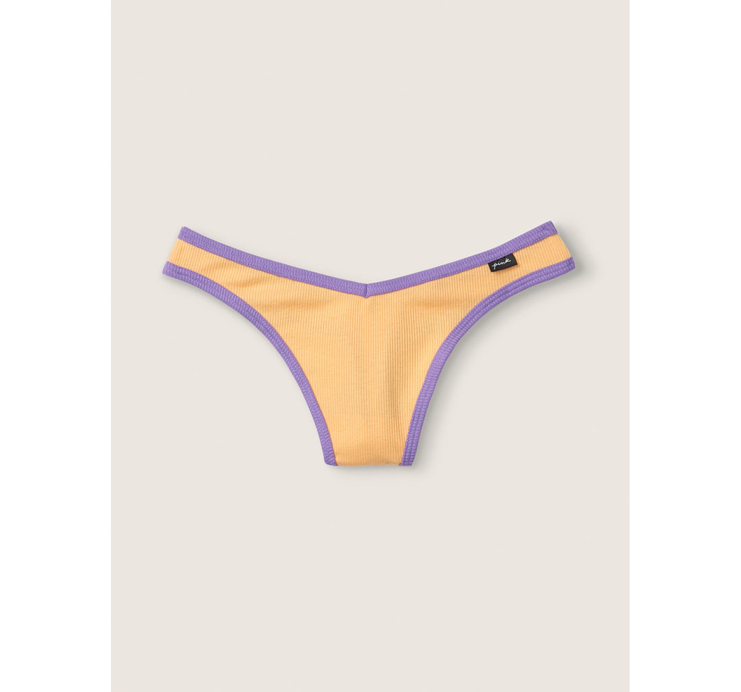 Бавовняні Трусики Стрінги VS PINK Ribbed Cotton Thong Panty