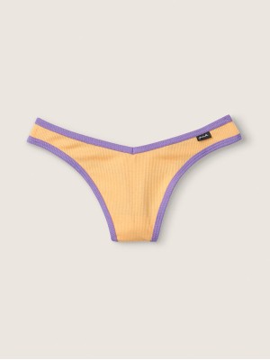 Хлопковые Трусики Стринги VS PINK Ribbed Cotton Thong Panty 