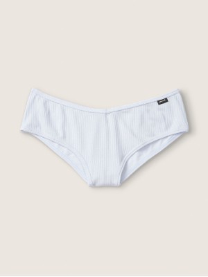 Бавовняні трусики VS PINK Ribbed Cotton Bikini Panty blue