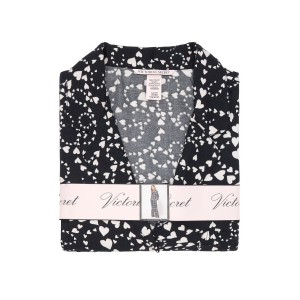 Пижама Victoria’s Secret Flannel Long PJ Set Black Hearts